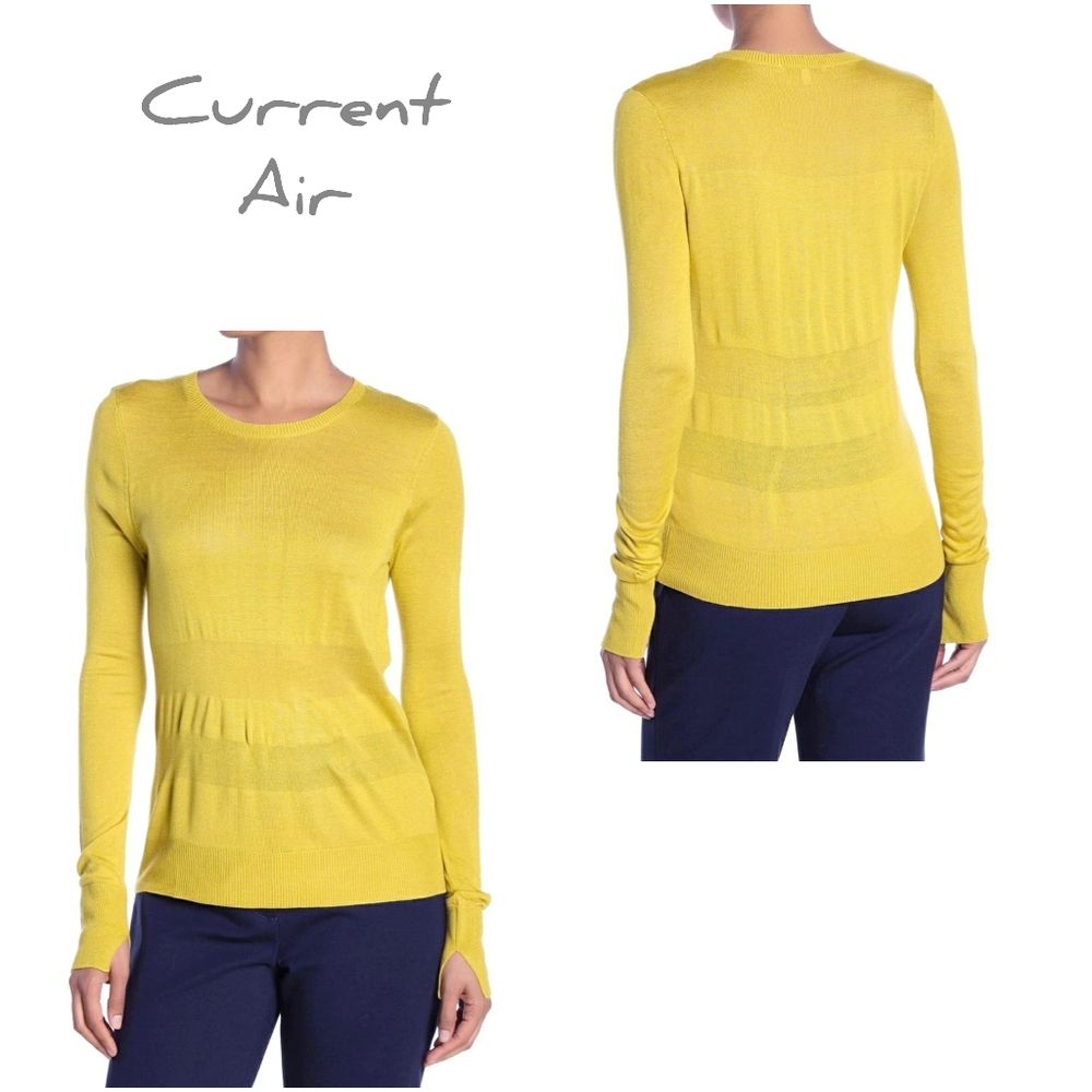 CURRENT AIR Anthro Chic Thin Yellow Sweater Top